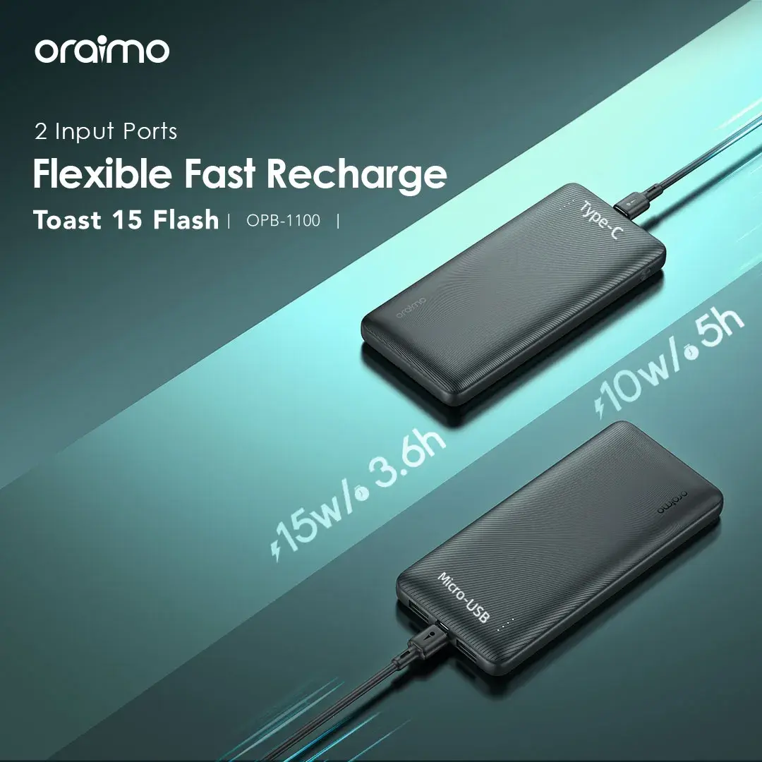 Orimo Power Bank 10000mAh 15W Type-C, Fast Charging